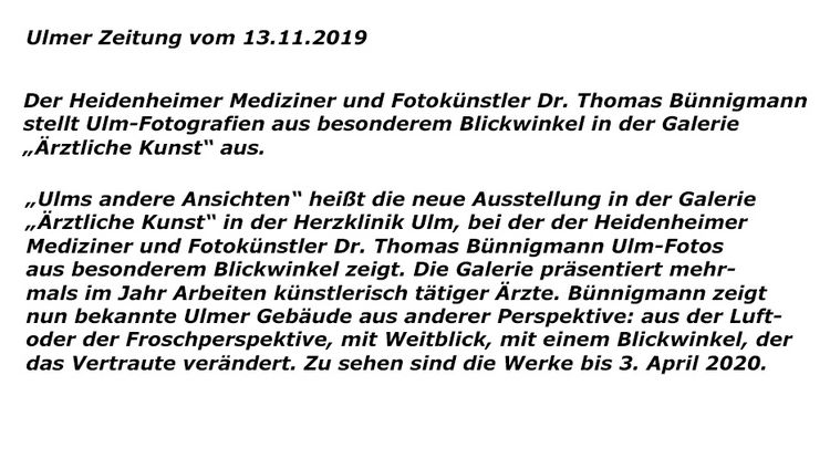 Ulmer Zeitung vom 13.11.2019